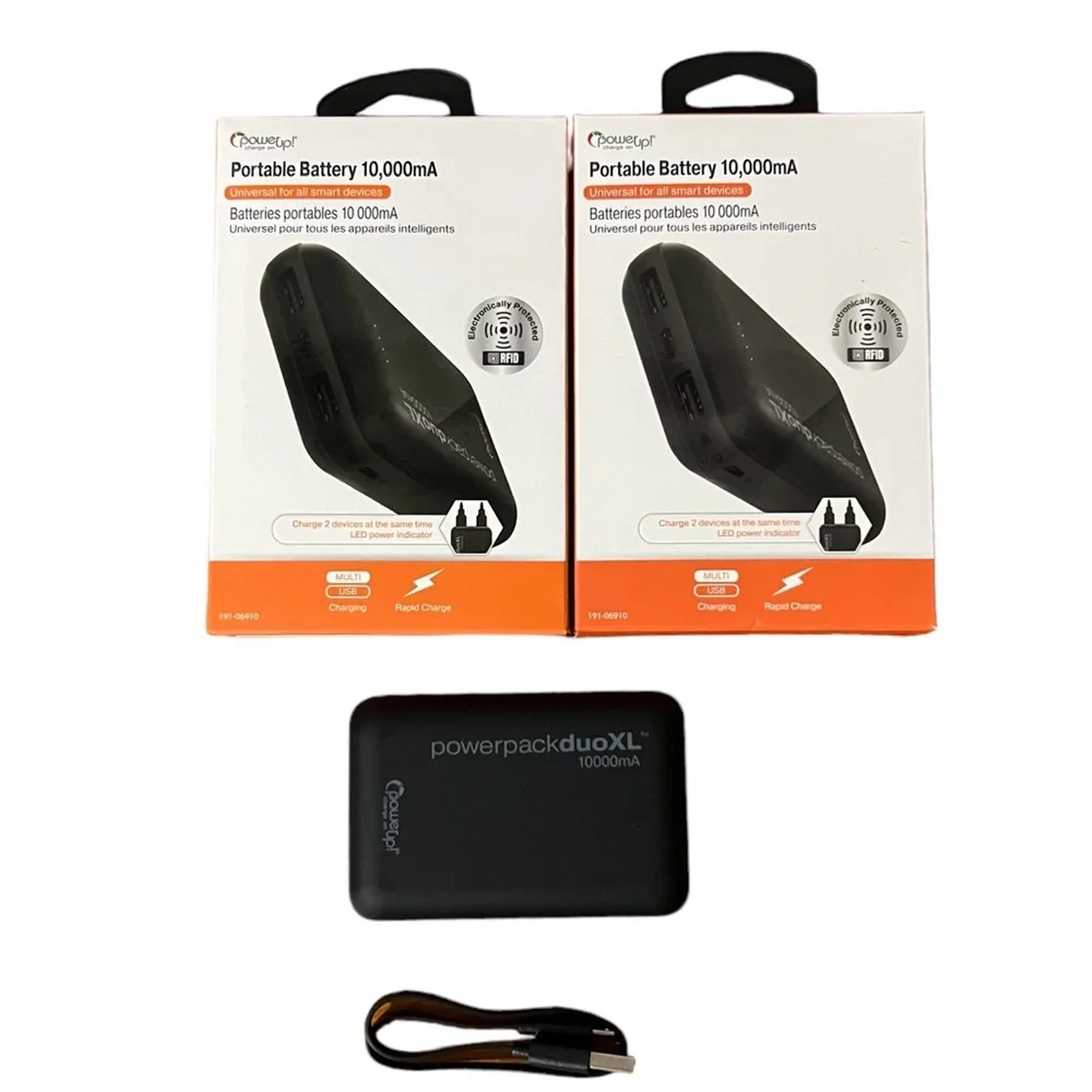 2 Universal Rapid Portable Battery Power Packs For All Smartphones Rapid Charge